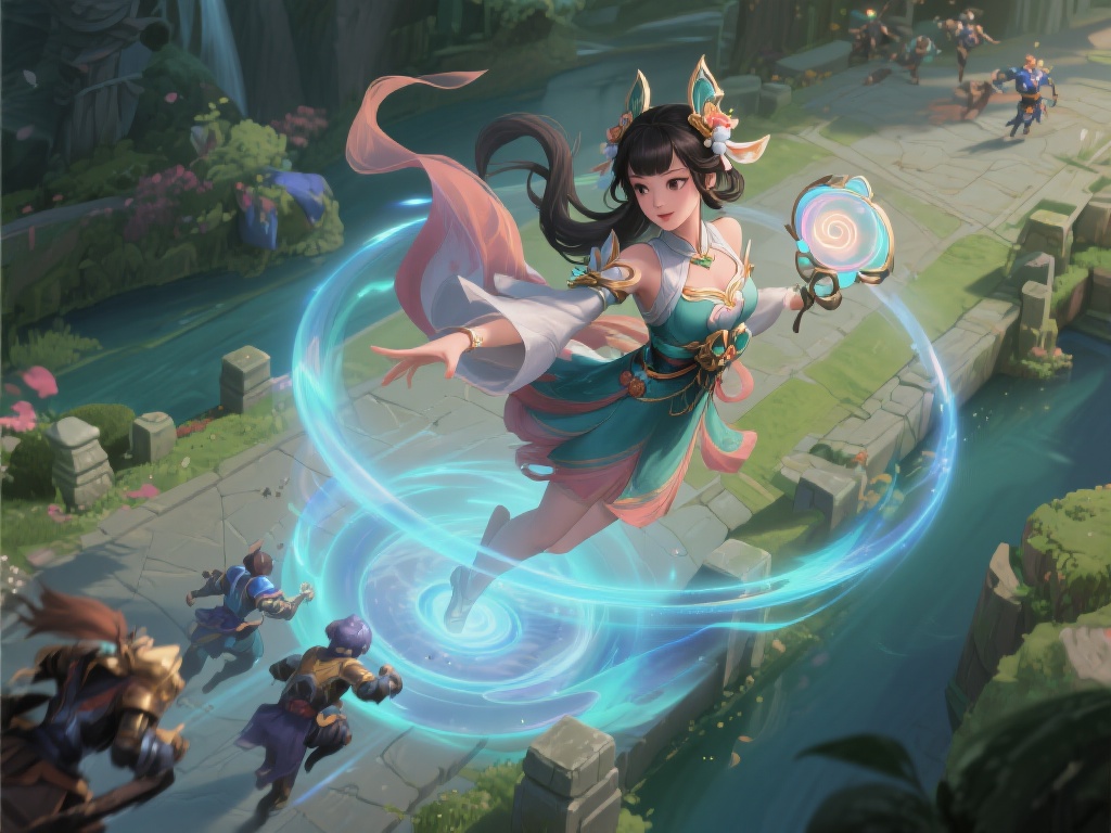 极光点妙用！大乔传送助夏洛特首秀中一塔收第一血